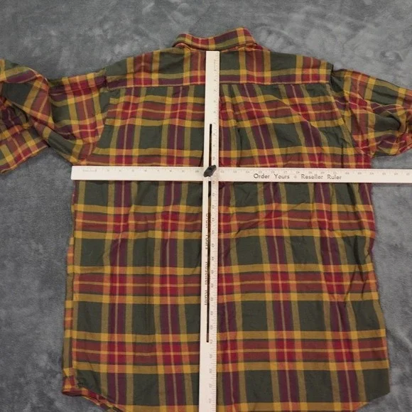 VTG Viyella Shirt Mens Large Red‎ Gold Hunting Tartan Wool Blend Plaid Button-Up - Picture 6 of 9